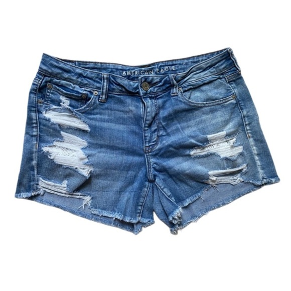 American Eagle Midi Distressed Shorts - Picture 1 of 7